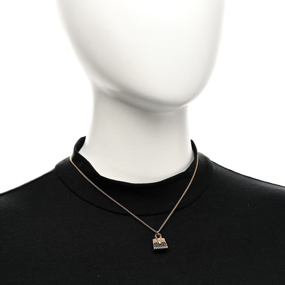 Hermes 18K Rose Gold Black Spinel Birkin Pendant Necklace 2 of 5