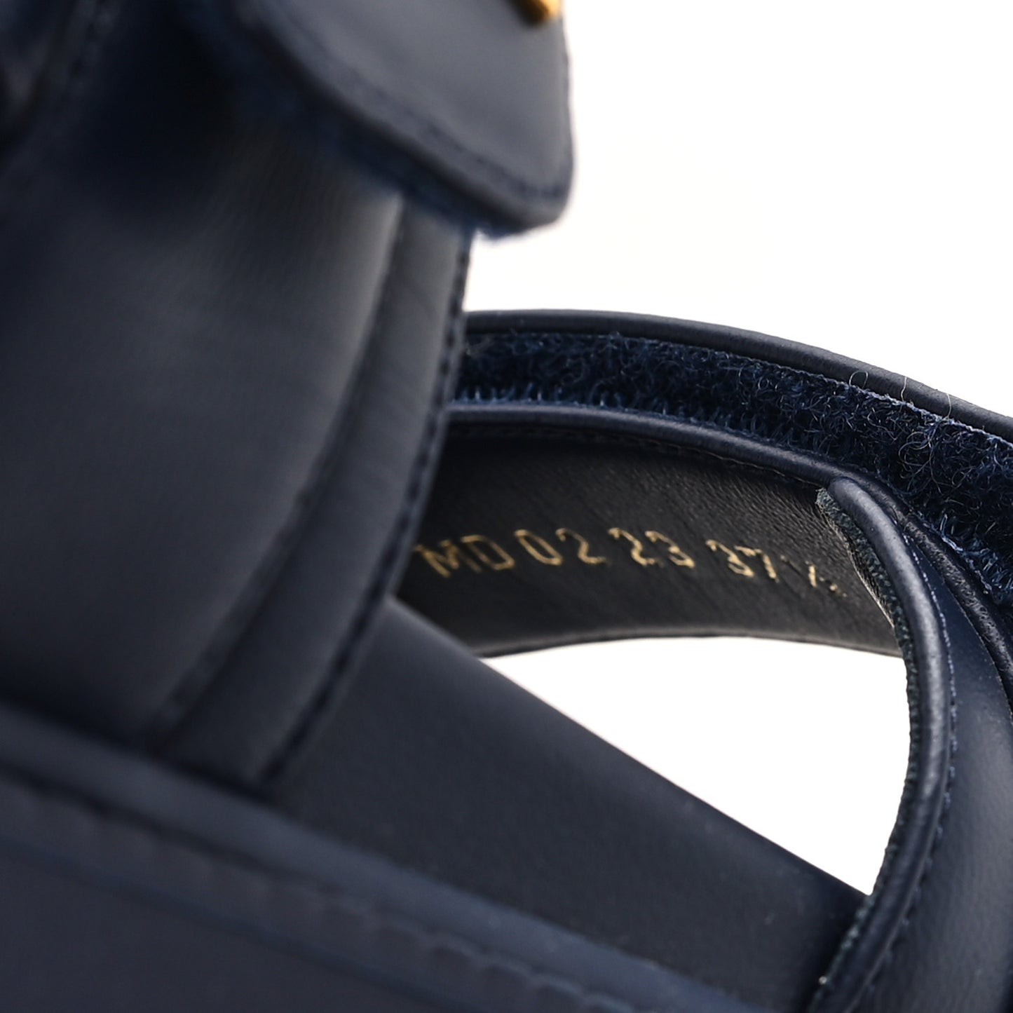 Lambskin Dioract 10mm Sandals 37.5 Blue