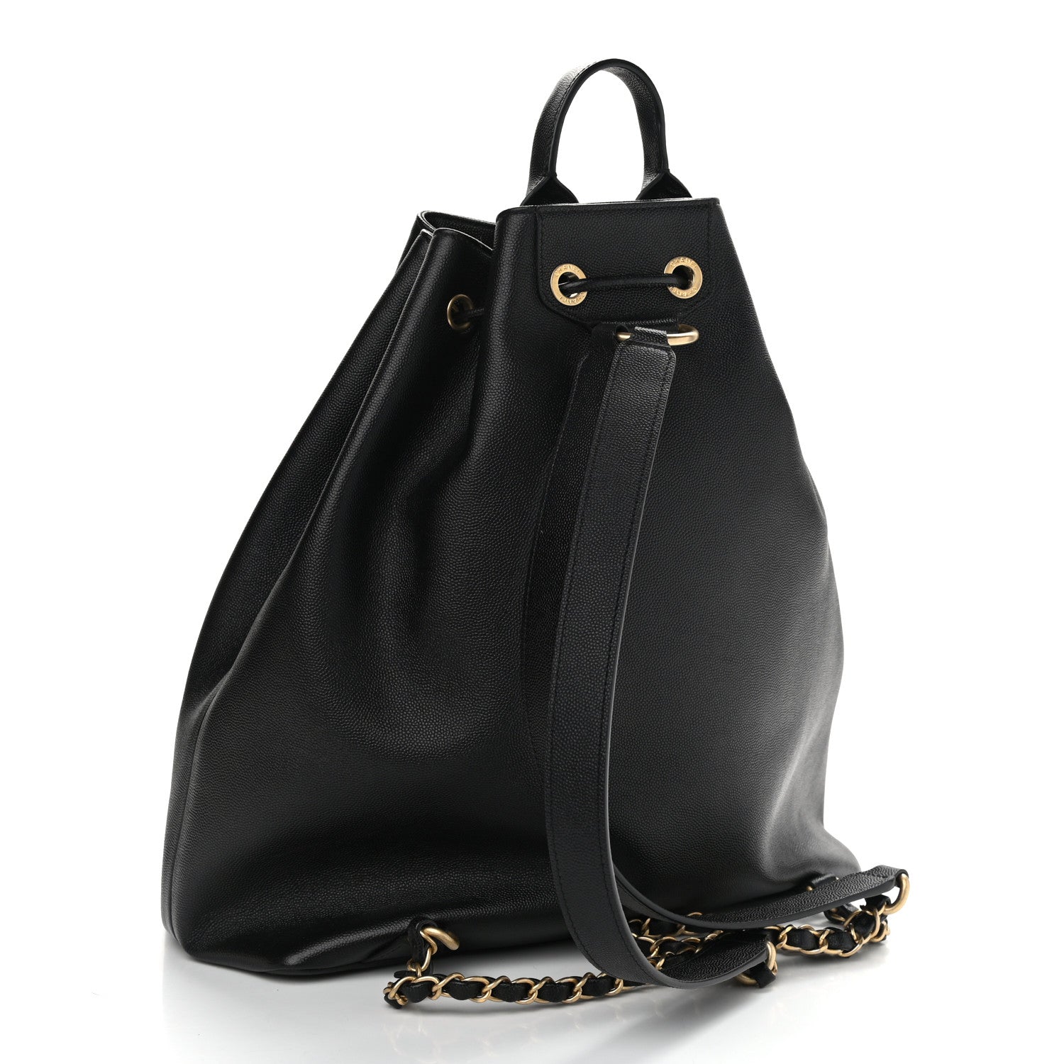 Chanel Caviar Deauville Drawstring Backpack Black 3 of 10