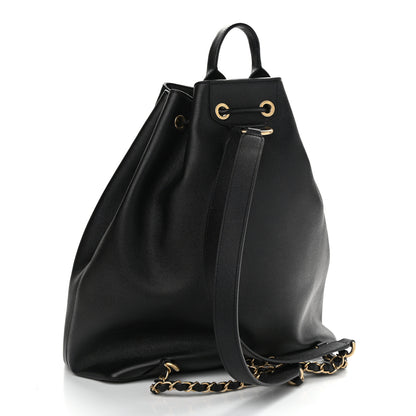 Chanel Caviar Deauville Drawstring Backpack Black 3 of 10