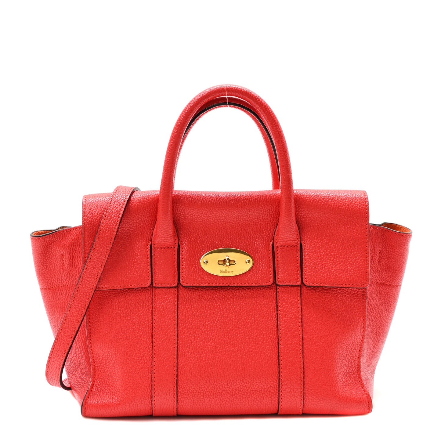 Classic Grain Small Bayswater Satchel Scarlet Red