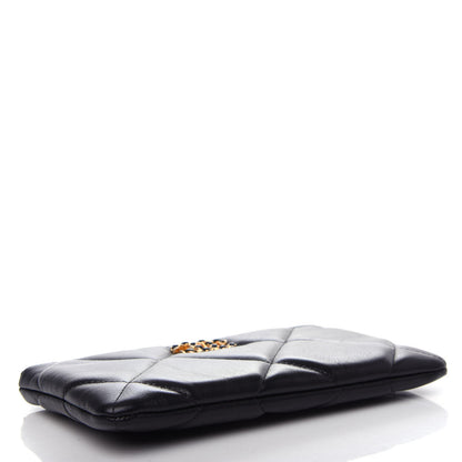 Chanel Shiny Goatskin Quilted Small Chanel 19 Pouch Black 4 of 8