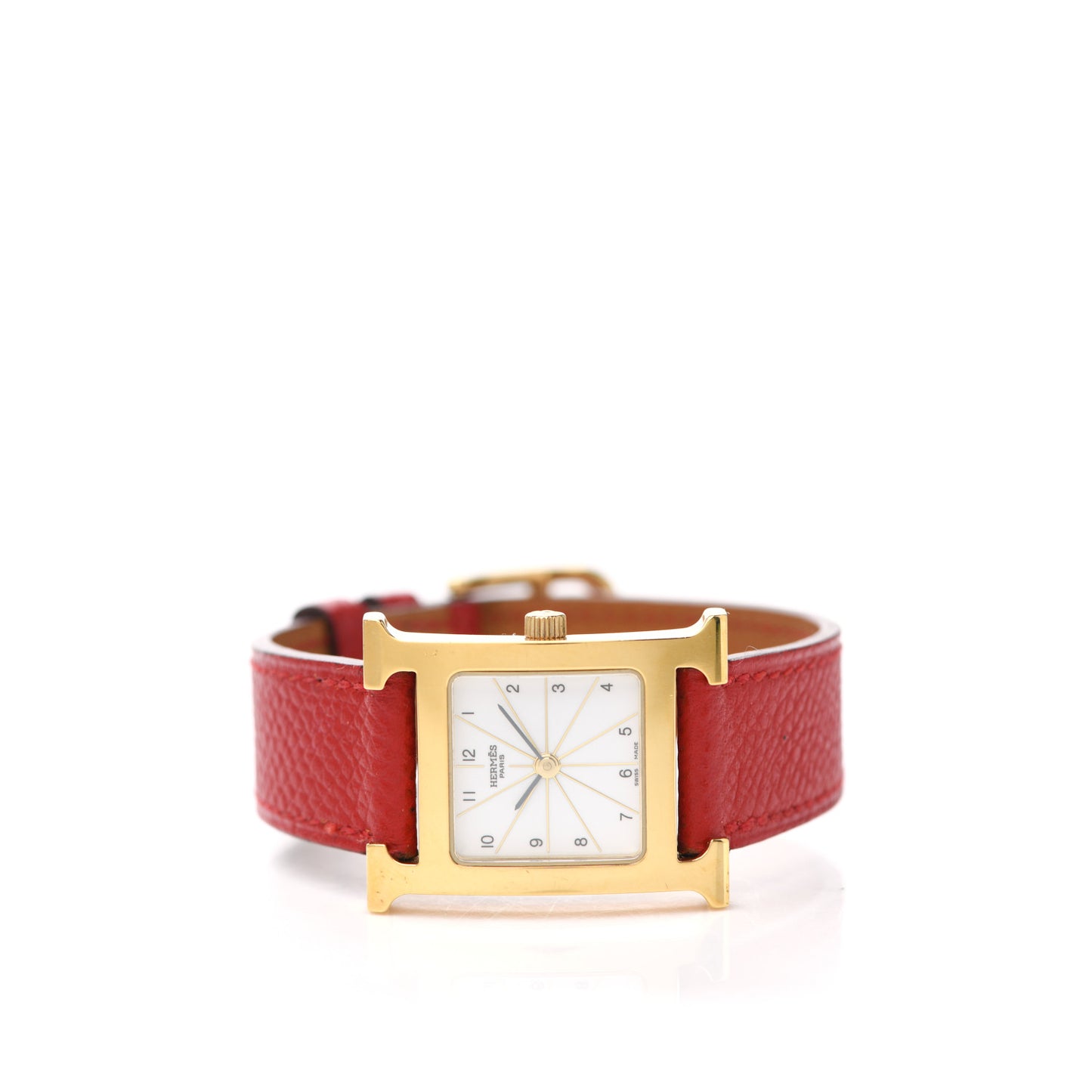 Stainless Steel Epsom 21mm Heure H Hour Quartz Watch Rouge