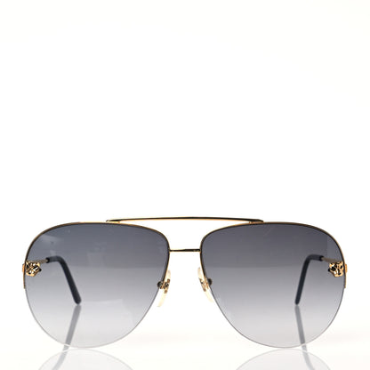 Cartier Santos de Cartier Aviator Sunglasses CT0065S Gold Black 2 of 8
