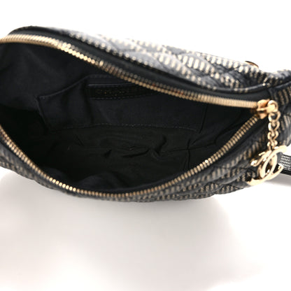 Chanel Metallic Caviar Quilted Waist Bag Black Gold 5 of 10