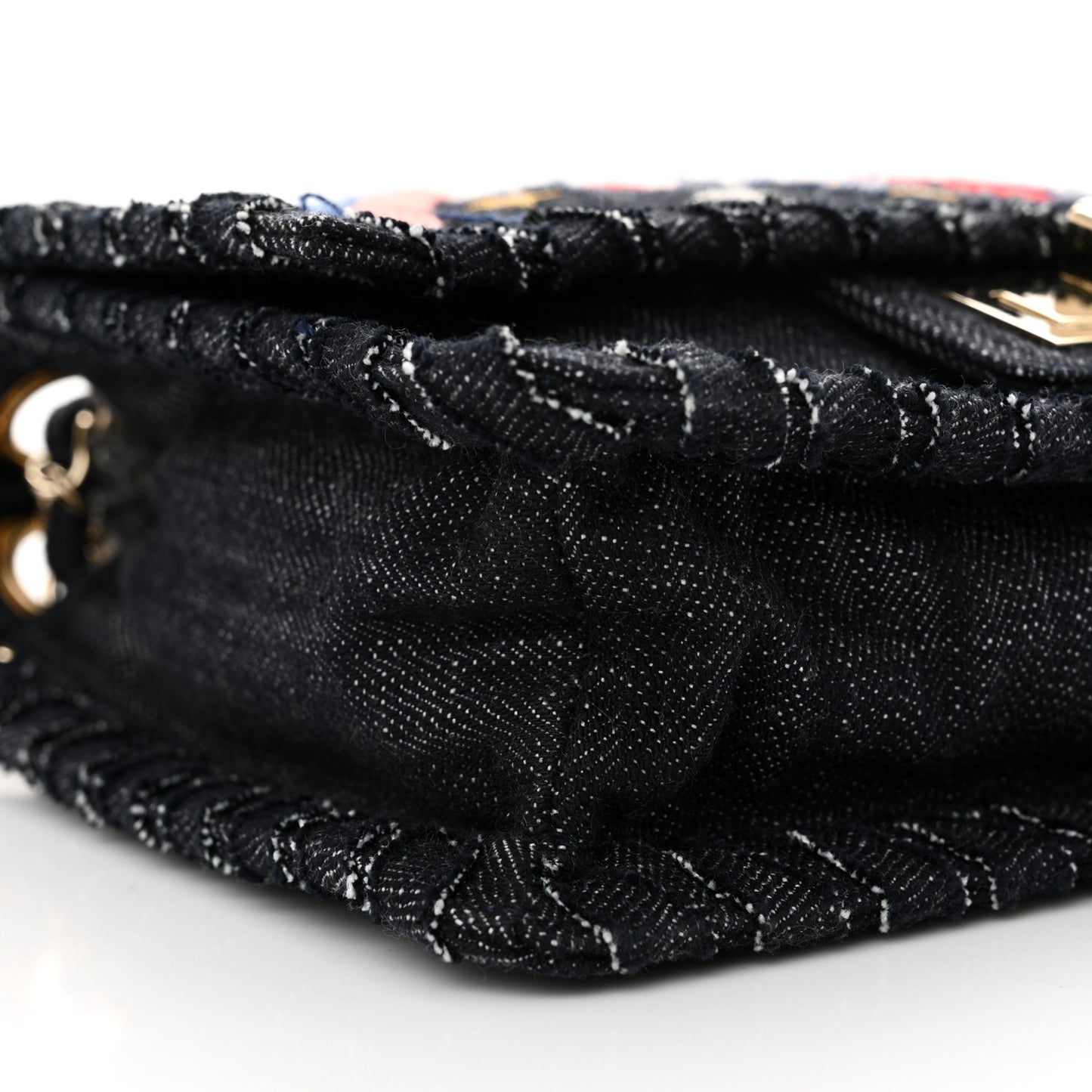 Denim Embroidered Night Flight Reissue Flap Blue