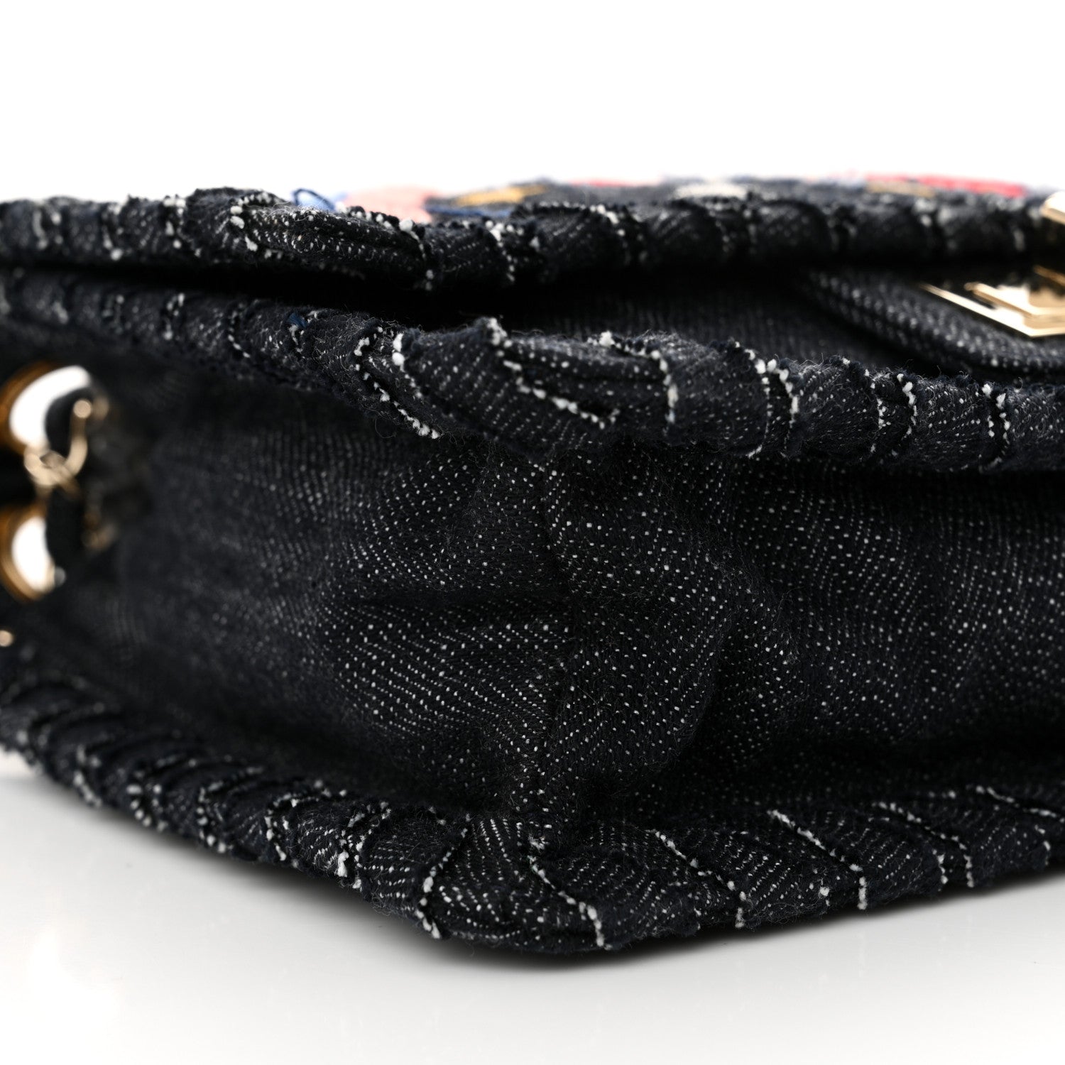 Chanel Denim Embroidered Night Flight Reissue Flap Blue 9 of 11
