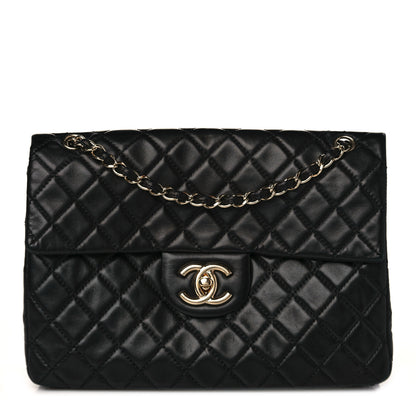 Chanel Washed Lambskin Quilted Maxi Single Flap Black 1 of 9