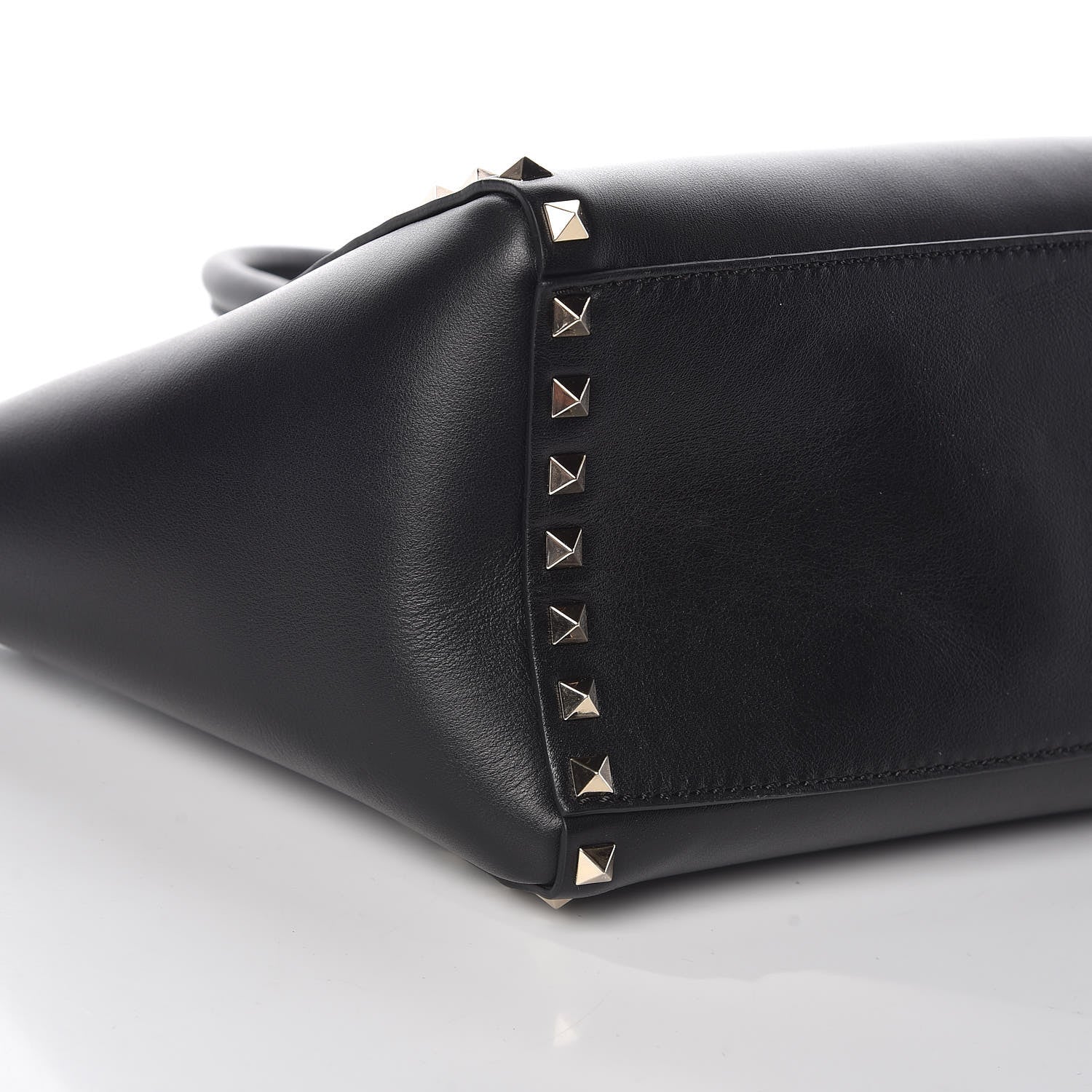 Valentino Garavani Vitello Small Rockstud Double Handle Tote Black 5 of 8