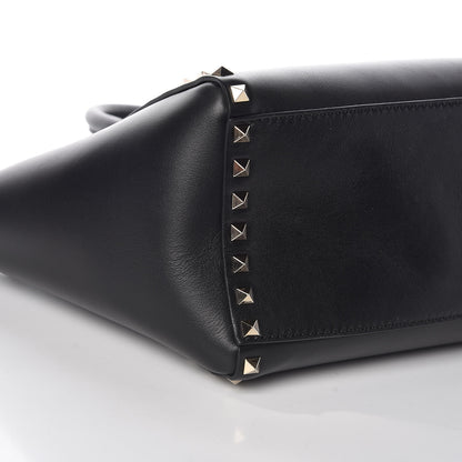 Valentino Garavani Vitello Small Rockstud Double Handle Tote Black 5 of 8