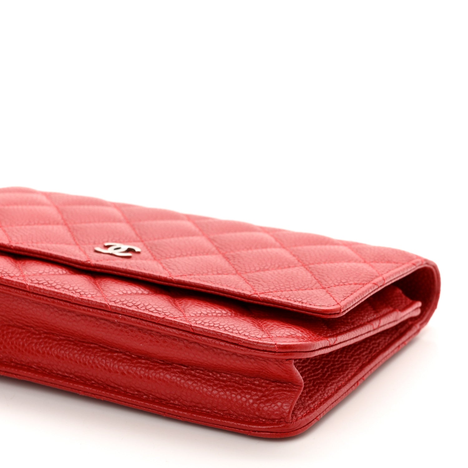 Chanel Caviar Quilted Wallet On Chain WOC Dark Red 12 of 12