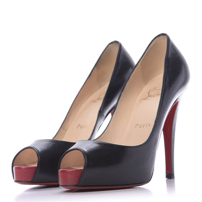 Christian Louboutin Kid Very Prive 120 Pumps 35 Black Red 3 of 11