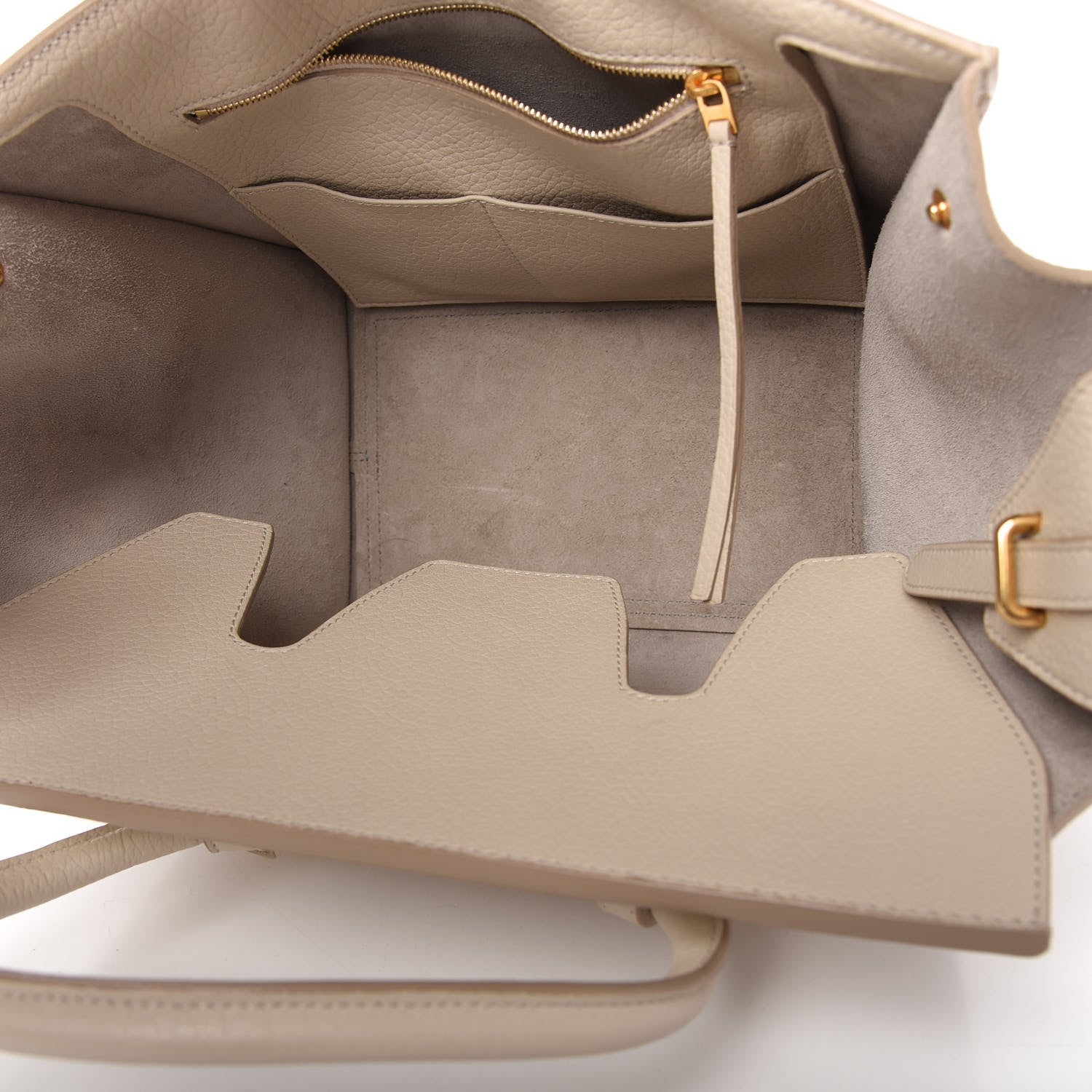Celine Crisped Calfskin Mini Tie Knot Tote Chalk 5 of 9