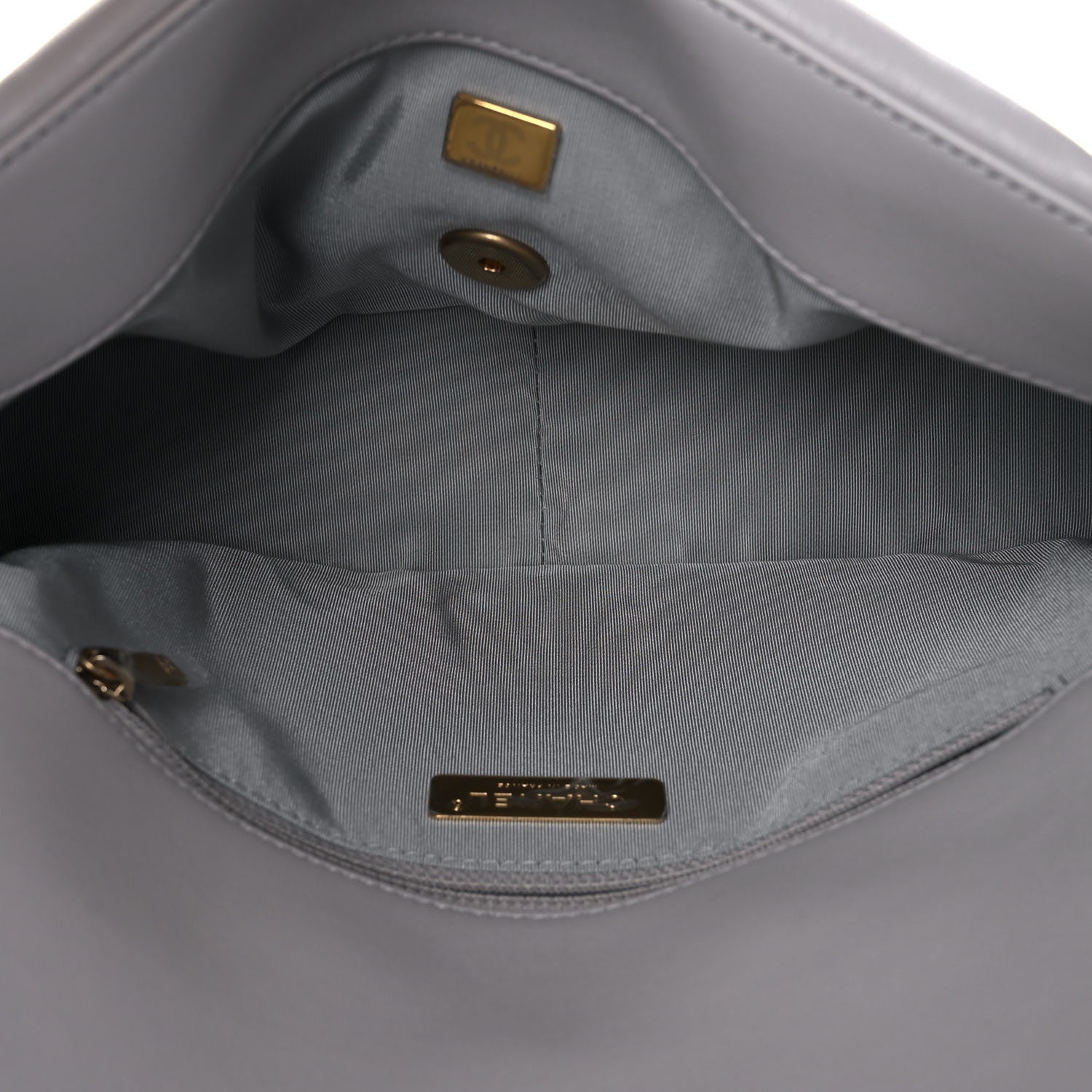 Chanel Lambskin Quilted Large Chanel 19 Flap Grey 5 of 10