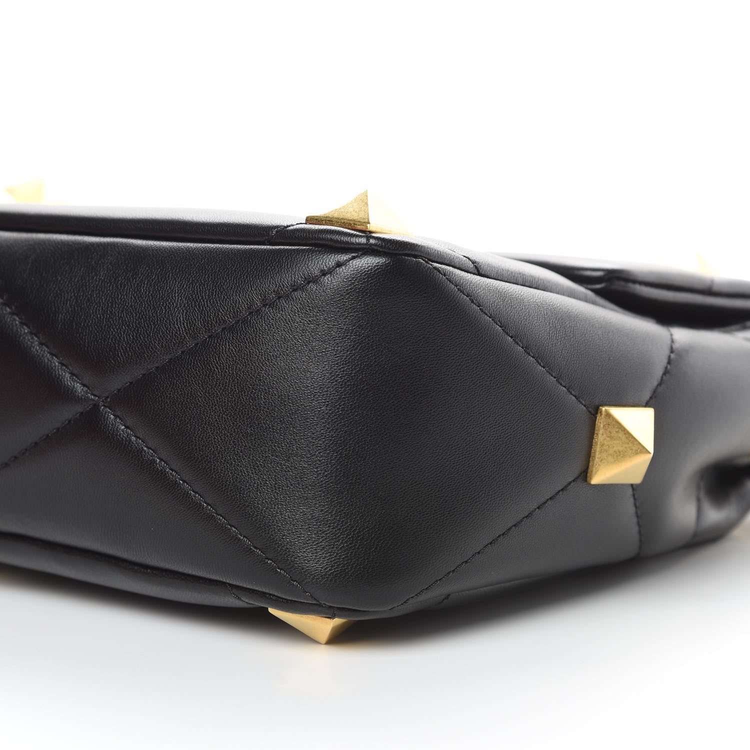 Valentino Garavani Nappa Large Roman Stud Shoulder Bag Black 9 of 10