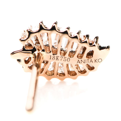 Anita Ko 18K Rose Gold Diamond Small Palm Leaf Earrings 4 of 5