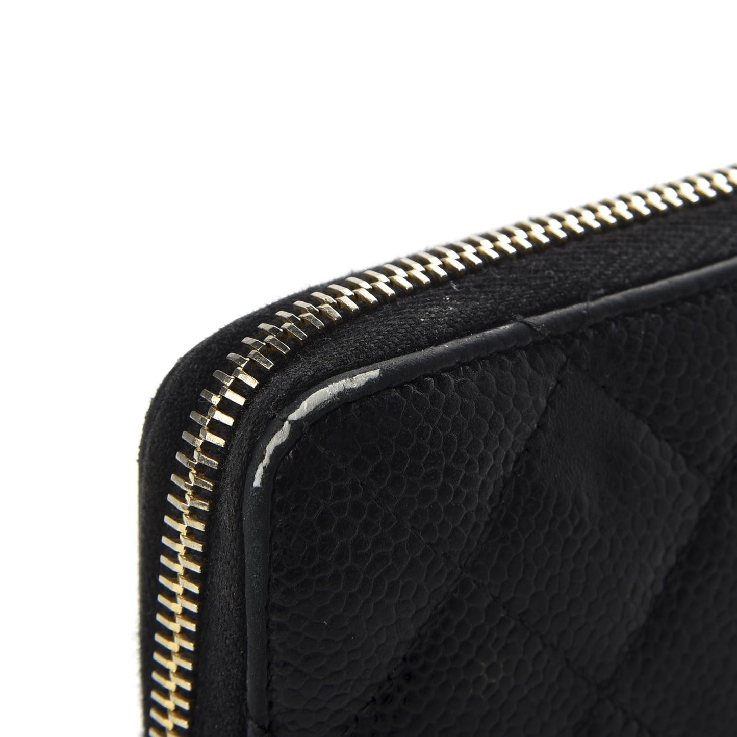 Caviar Quilted Large Zip Around Organizer Wallet Black