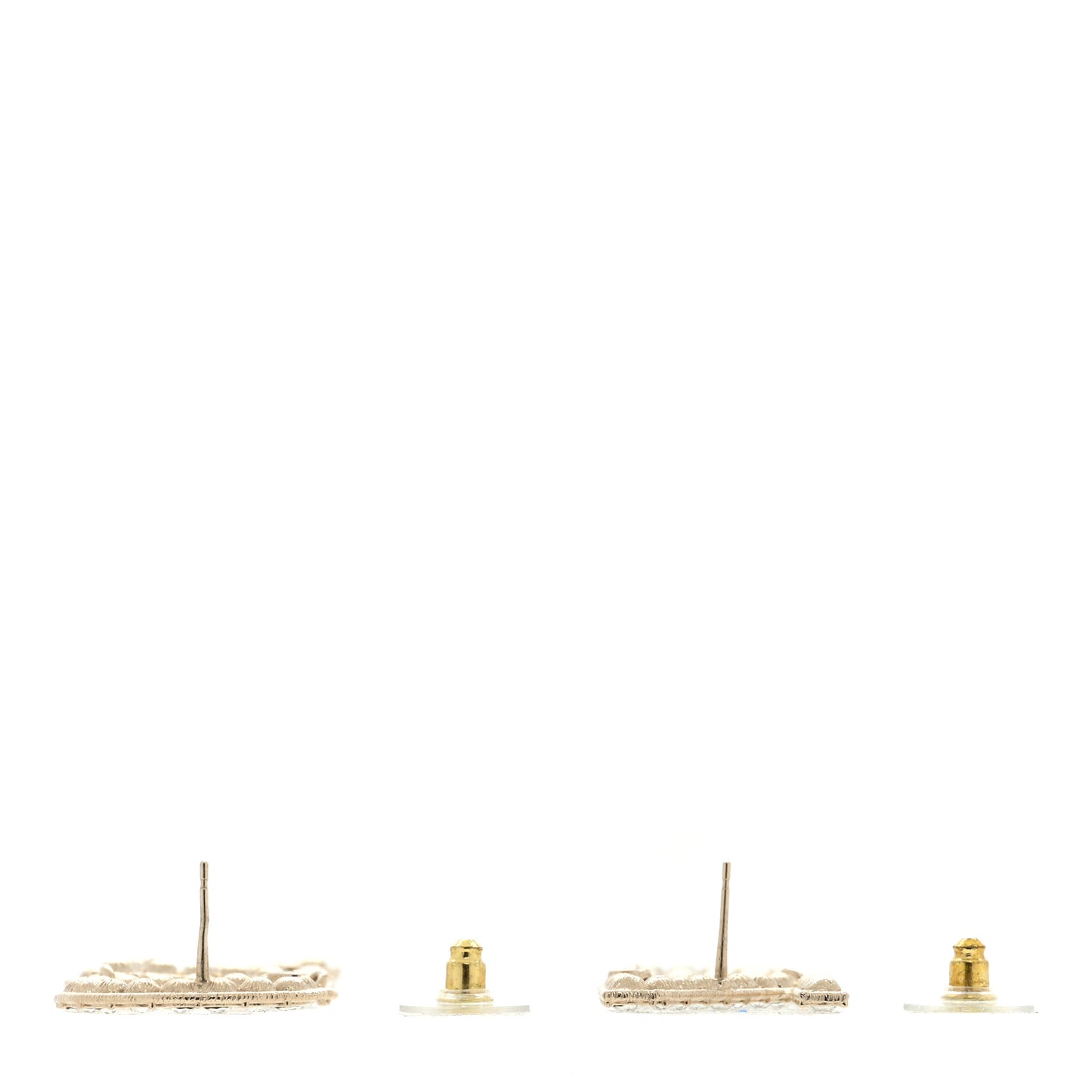 Crystal Cha-Nel Logo Drop Earrings Gold