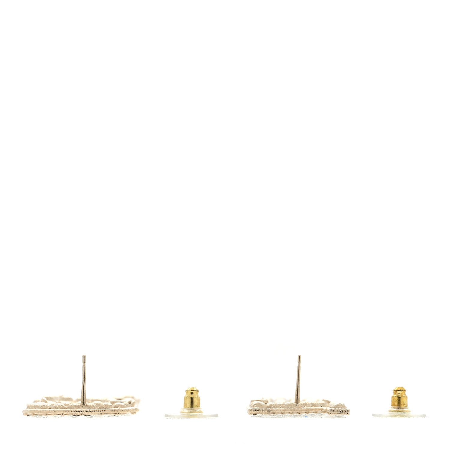 Chanel Crystal Cha-Nel Logo Drop Earrings Gold 3 of 4