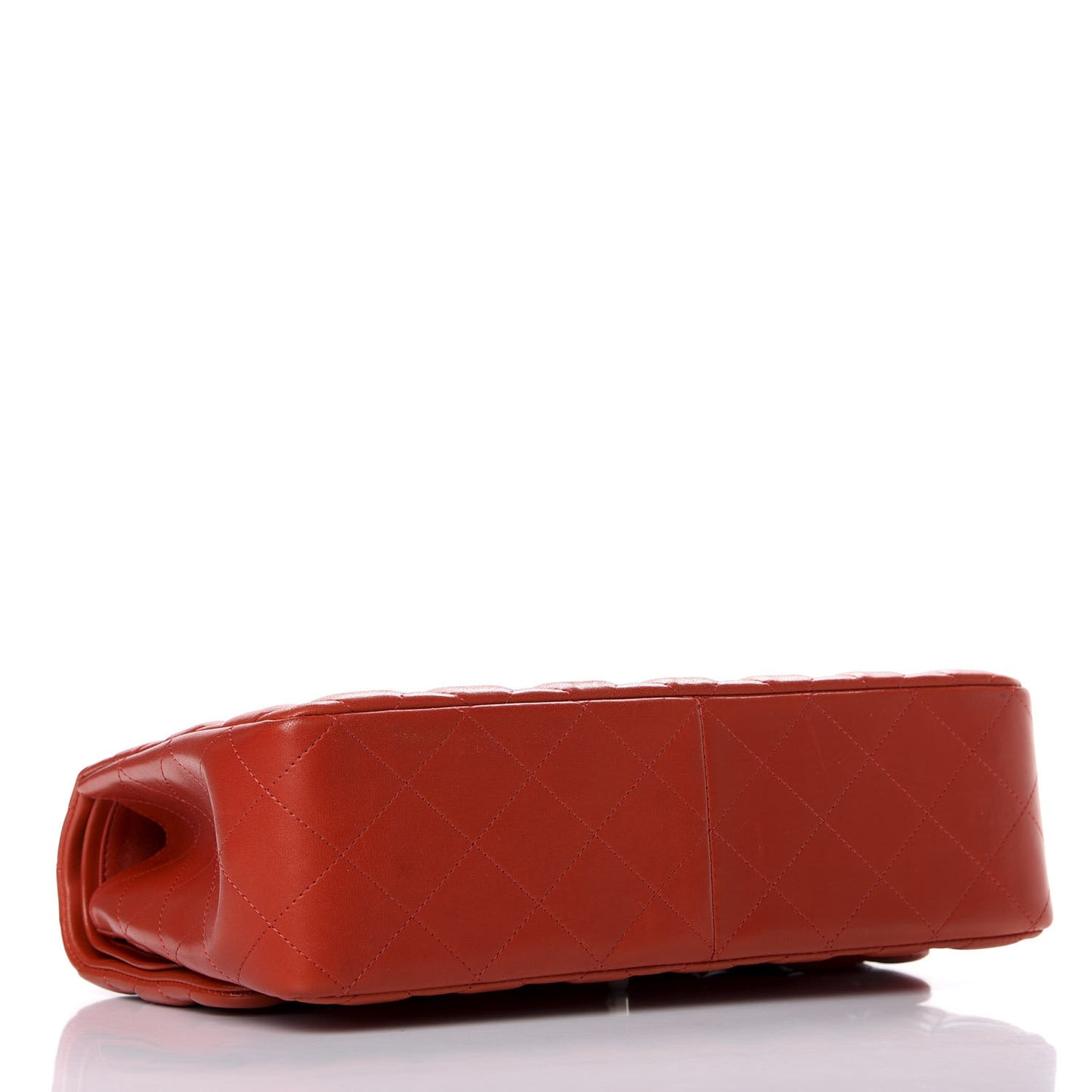 Lambskin Quilted Jumbo Double Flap Red