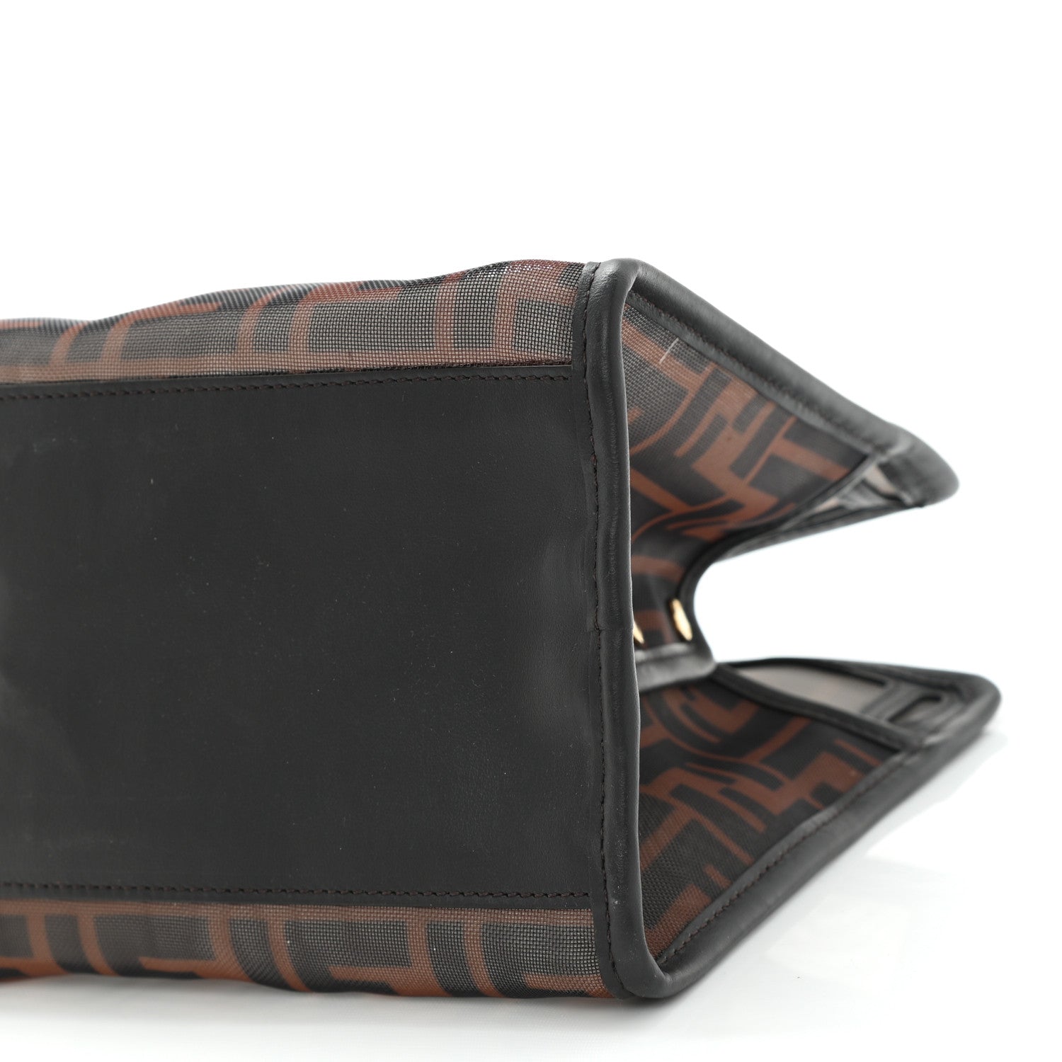 Fendi Mesh Vitello Century FF 1974 Mini Peekaboo Defender Cover Marrone Black Ebano 11 of 11