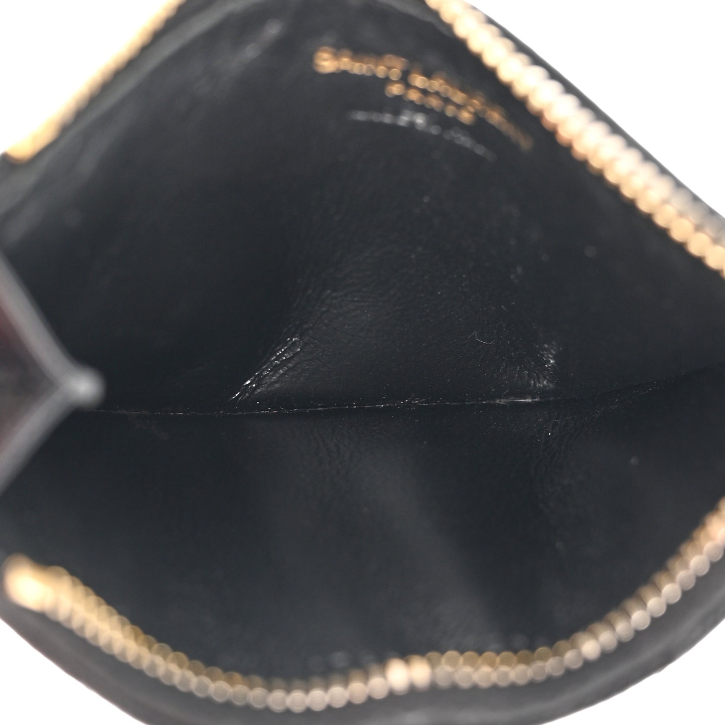 Grain De Poudre Matelasse Chevron Monogram Fragments Zippered Card Case Black