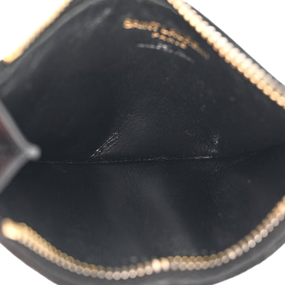 Saint Laurent Grain De Poudre Matelasse Chevron Monogram Fragments Zippered Card Case Black 5 of 10