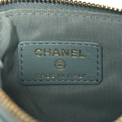 Chanel Patent Quilted Small Cosmetic Case Light Blue 6 of 9