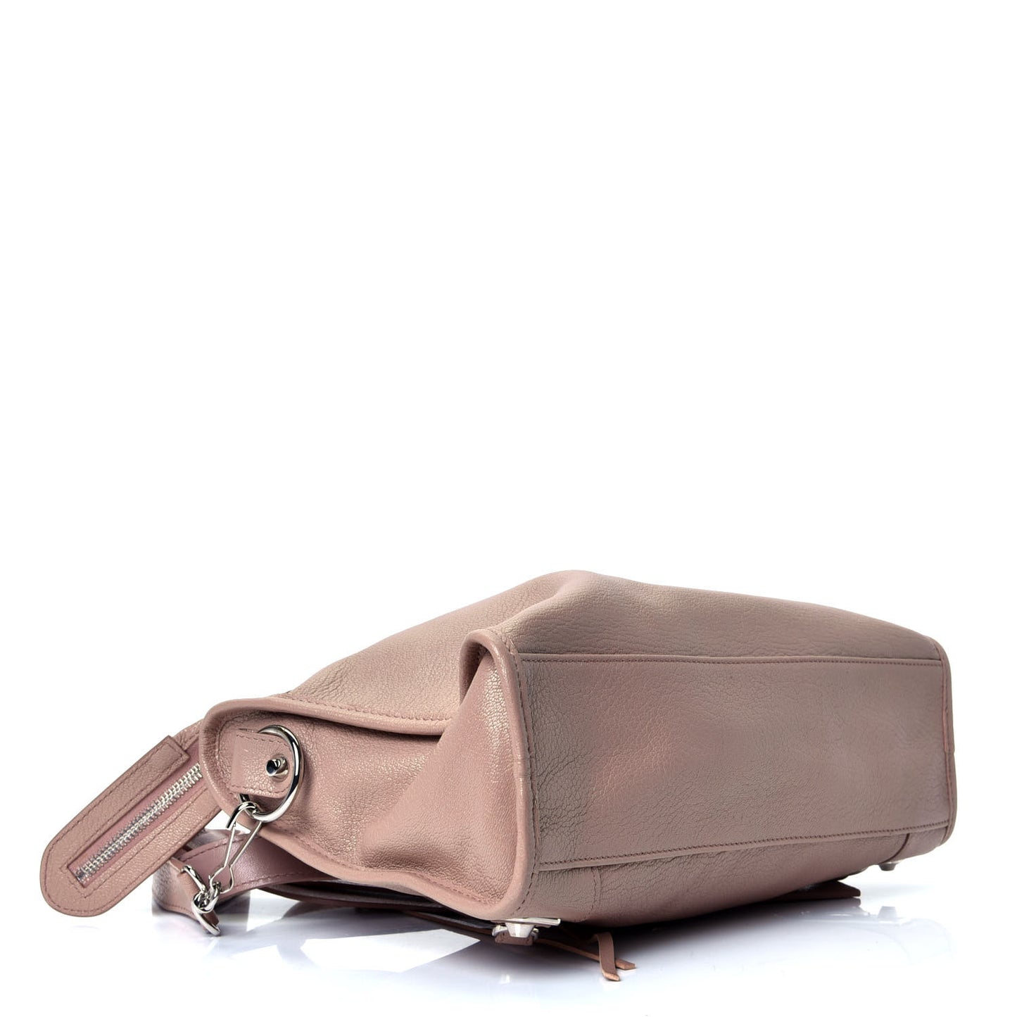 Shiny Goatskin Silver Metallic Edge Hardware S City Rose Des Sables