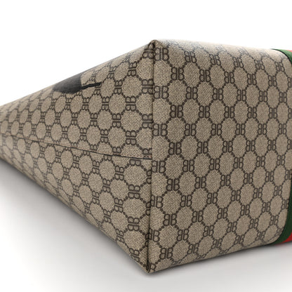 Gucci X BALENCIAGA BB Supreme Monogram Web Graffiti Large Ophidia Shopping Tote Beige New Acero 9 of 10