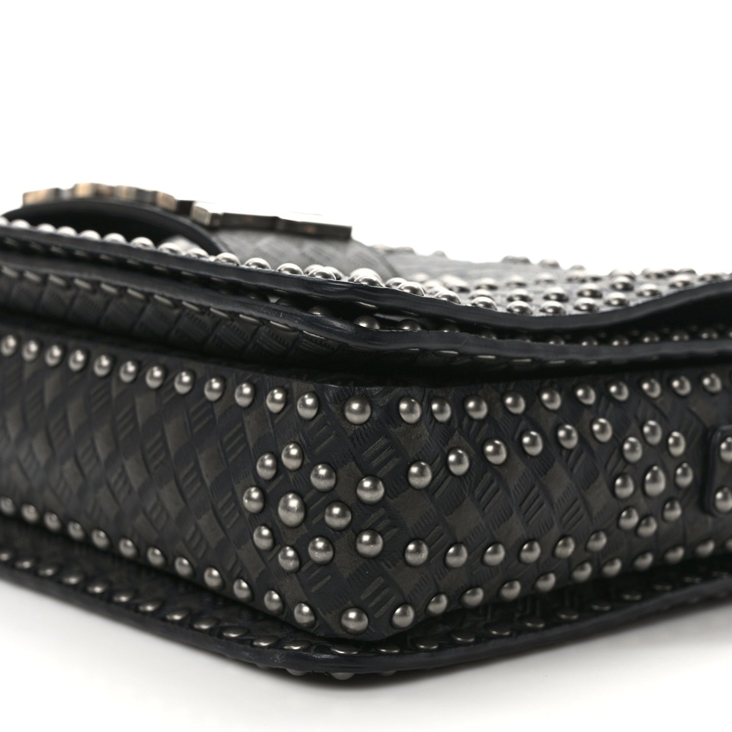 Calfskin Studded Dio(r)evolution Flap Bag Black