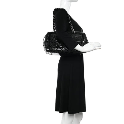 Chanel Patent Quilted Day Glo Flap Bag Black 2 of 14