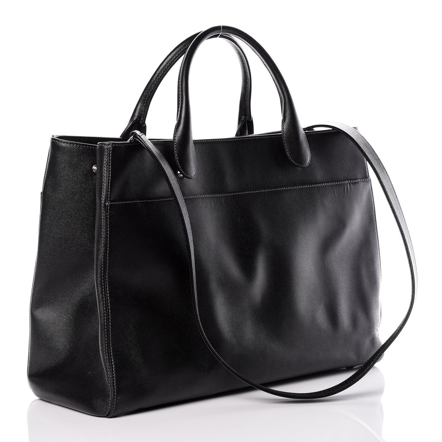 Caviar Large Cerf Executive Shopper Tote Black