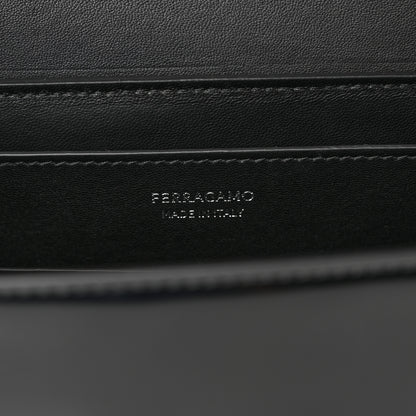 Salvatore Ferragamo Calfskin Geometric Shoulder Bag Black 6 of 9