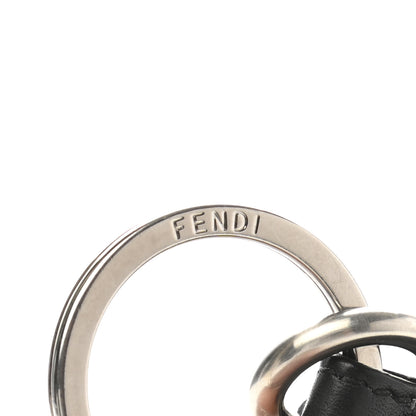 Fendi Cuoio Romano Goat Fox Fur Metal Stitch Triangle Monster Eyes Cube Bag Charm Black White 3 of 6