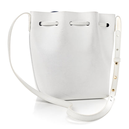 Mansur Gavriel Saffiano Mini Bucket Bag White Royal 2 of 11