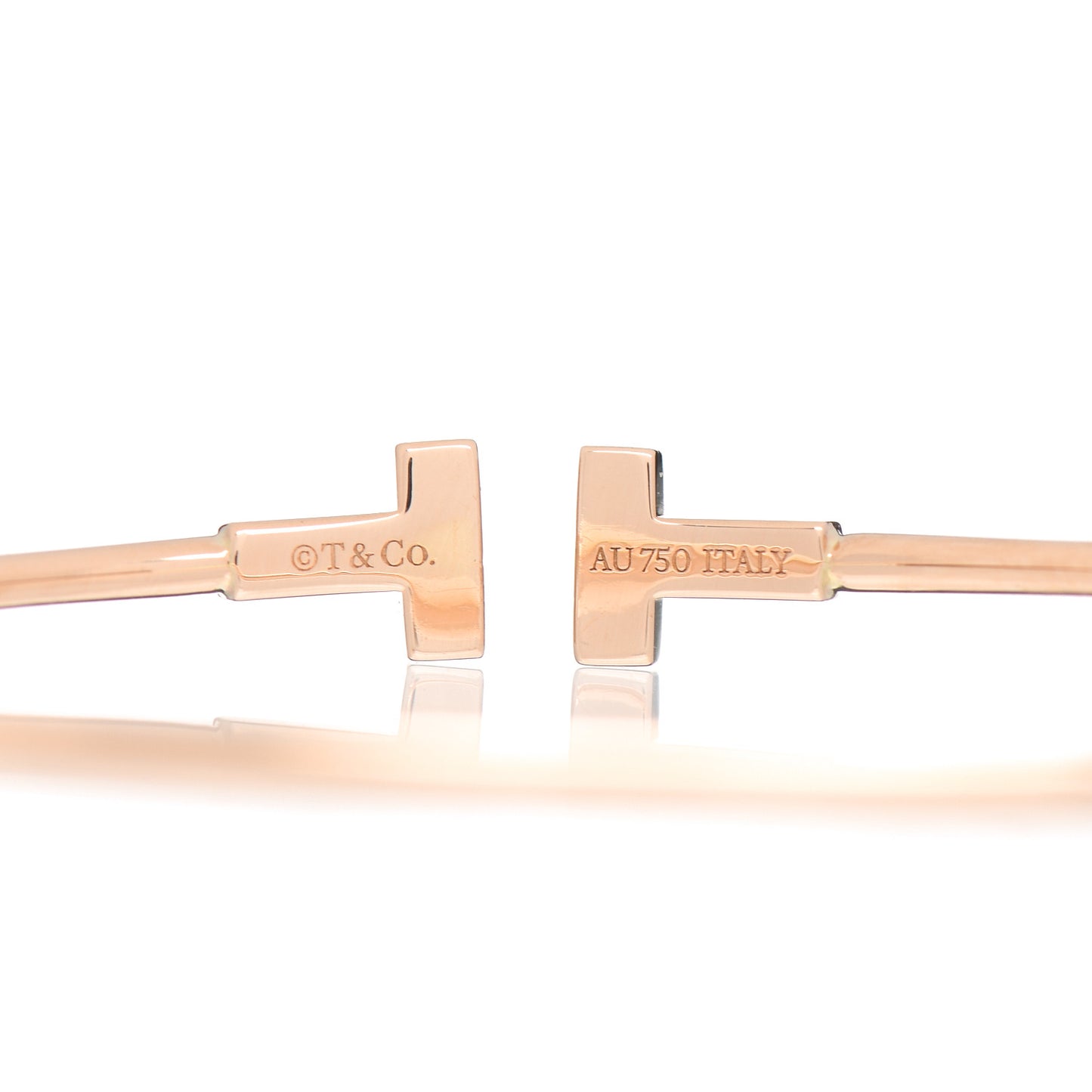 18K Rose Gold Narrow T Wire Bracelet