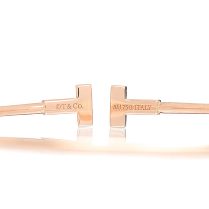Tiffany 18K Rose Gold Narrow T Wire Bracelet 4 of 5