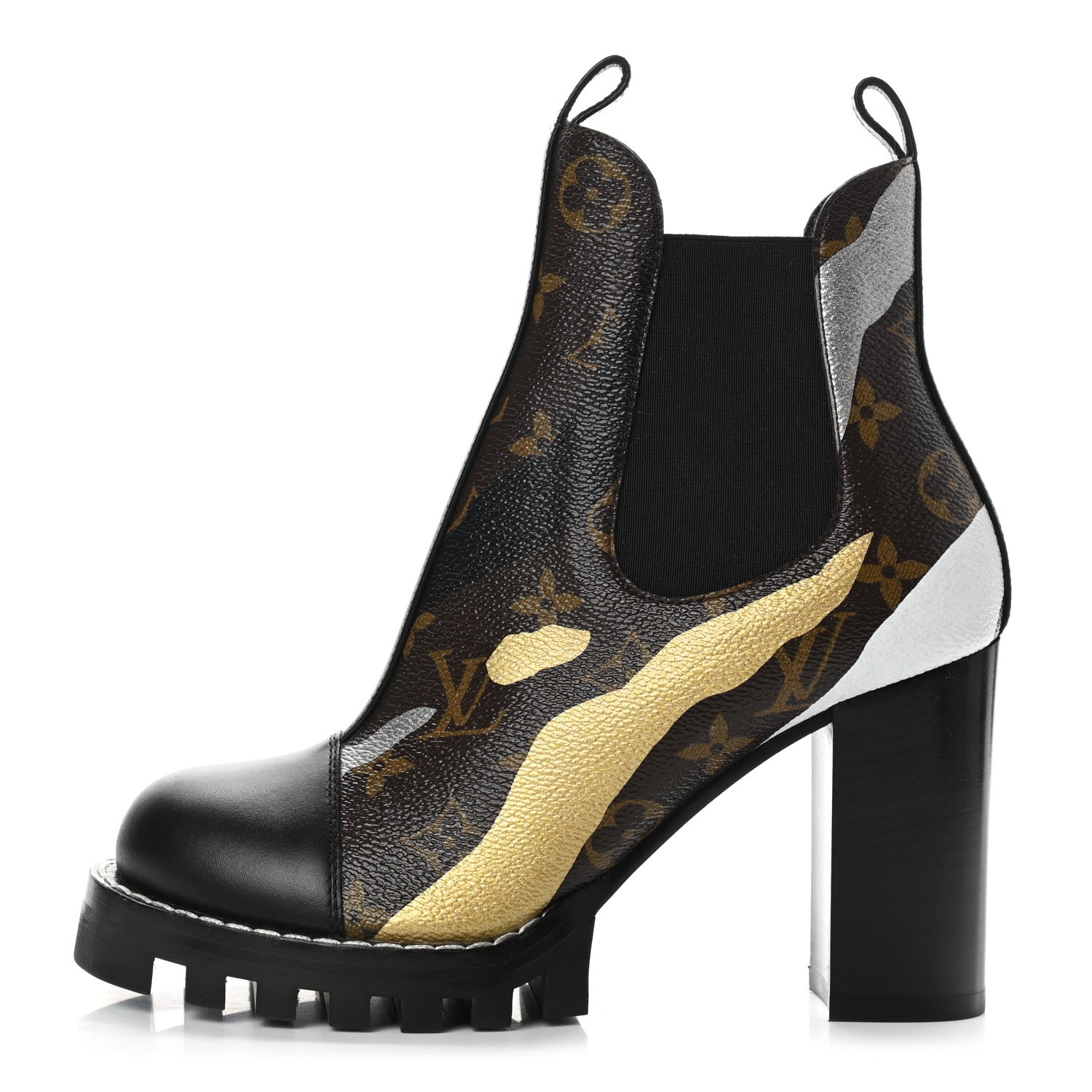 Louis Vuitton X LOL Patent Calfskin Monogram Star Trail Ankle Boots 36.5 Gold Silver 1 of 8