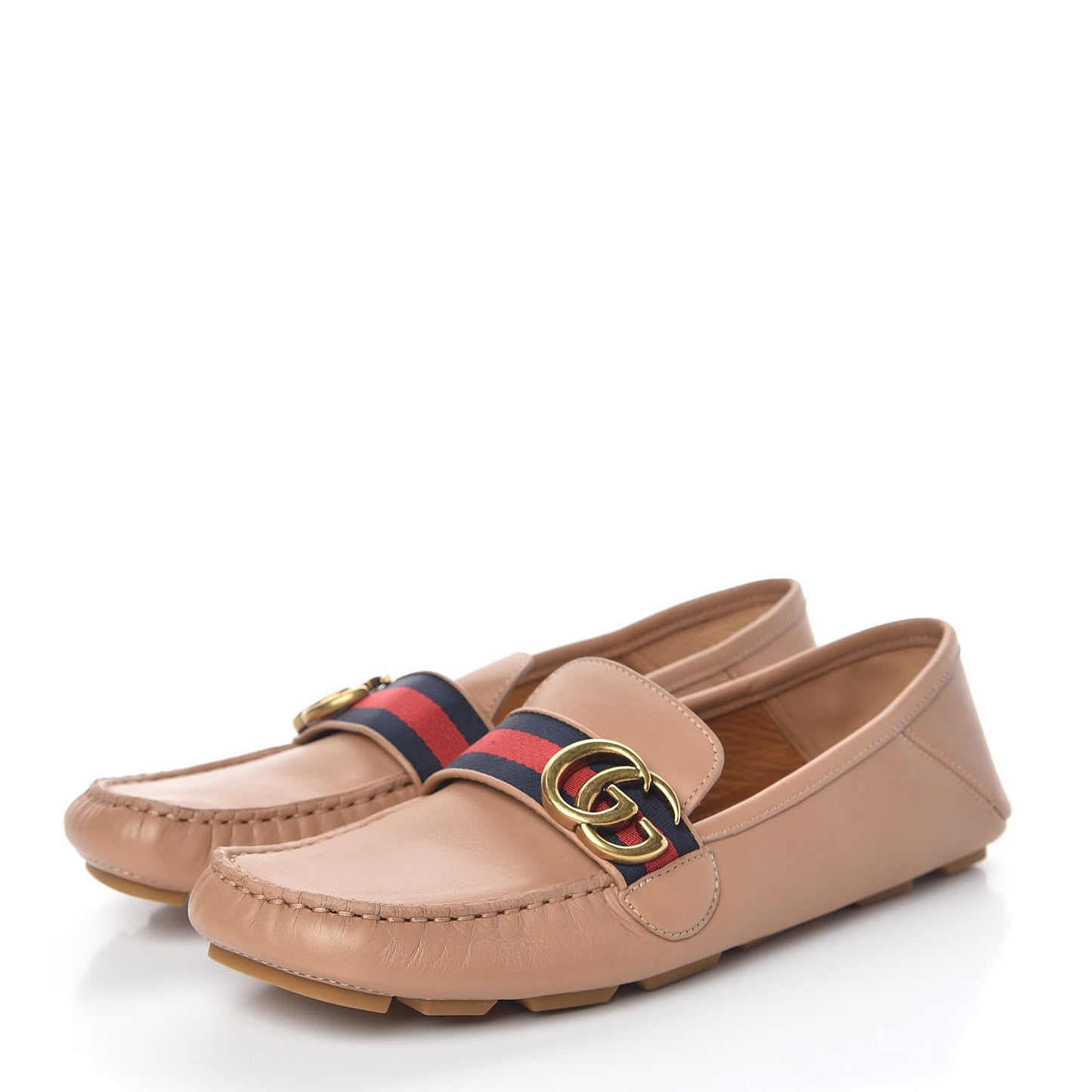 Calfskin Web Womens Driver Loafers 39 Camelia