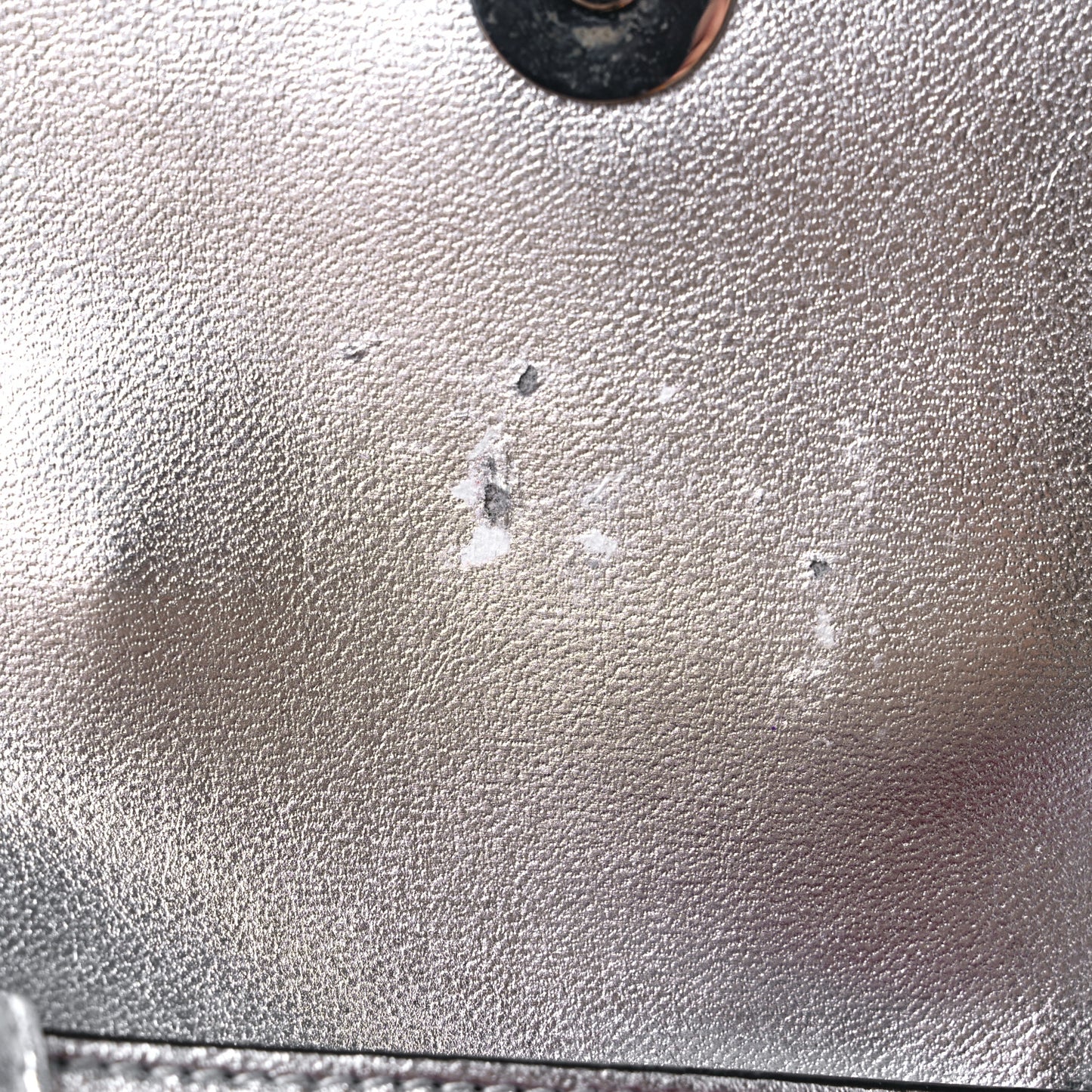 Metallic Calfskin Childrens Rabbit Bag Silver