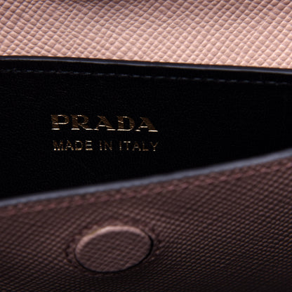Prada Saffiano Cuir Small Double Bag Cammeo Black 7 of 11