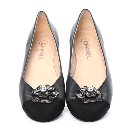 Chanel Lambskin Grosgrain Camellia Ballerina Flats 39.5 Black 5 of 10