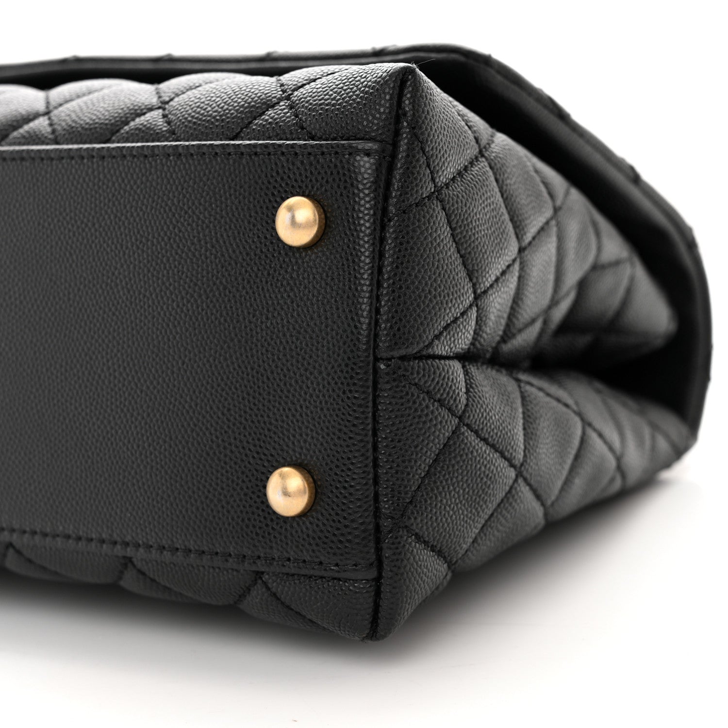 Chanel Caviar Lizard Embossed Quilted Small Coco Handle Flap Black 10 of 10