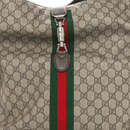 Gucci GG Supreme Monogram Calfskin Web Medium Jackie 1961 Shoulder Bag Beige Brown Sugar 9 of 11