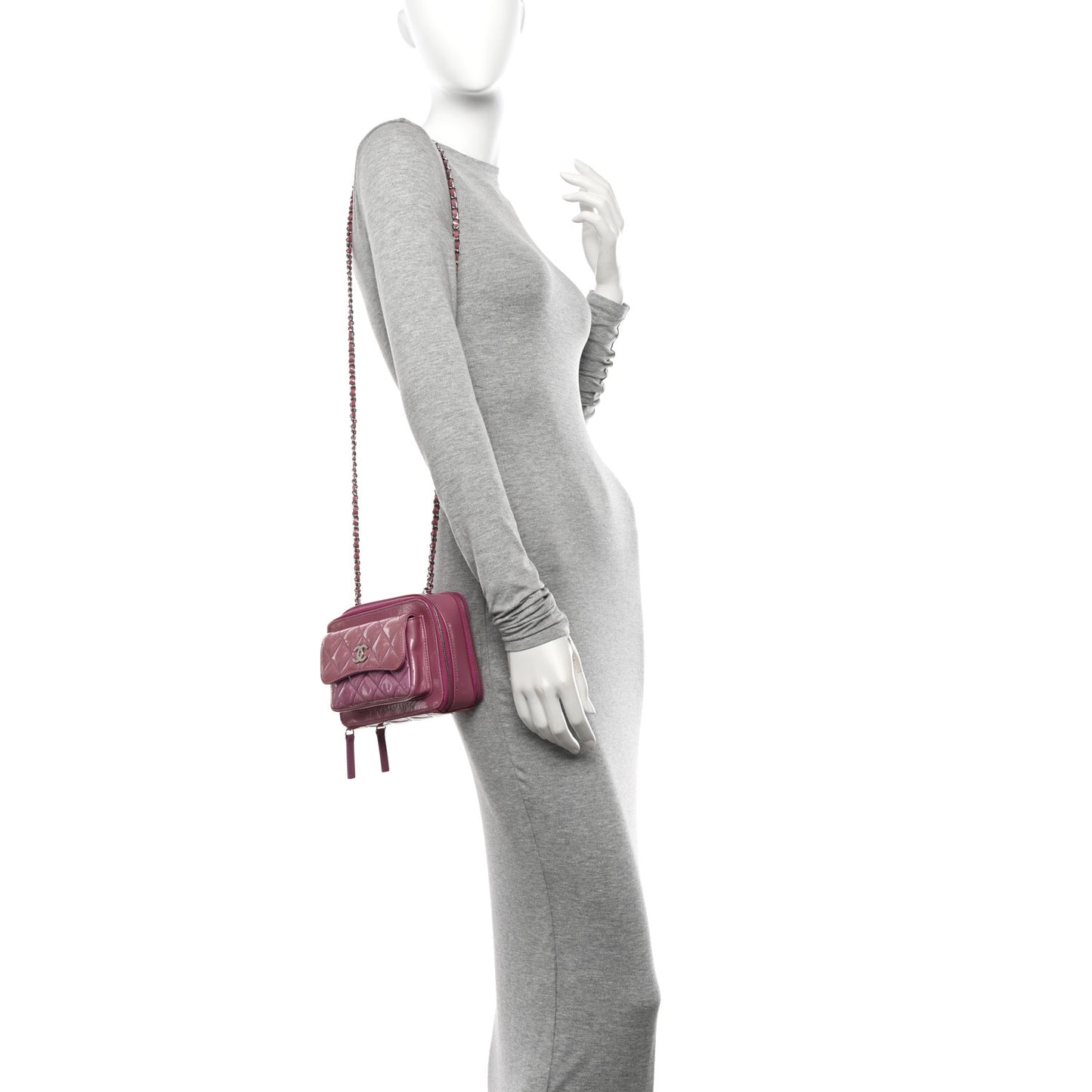 Patent Quilted Small Pocket Box Camera Case Purple