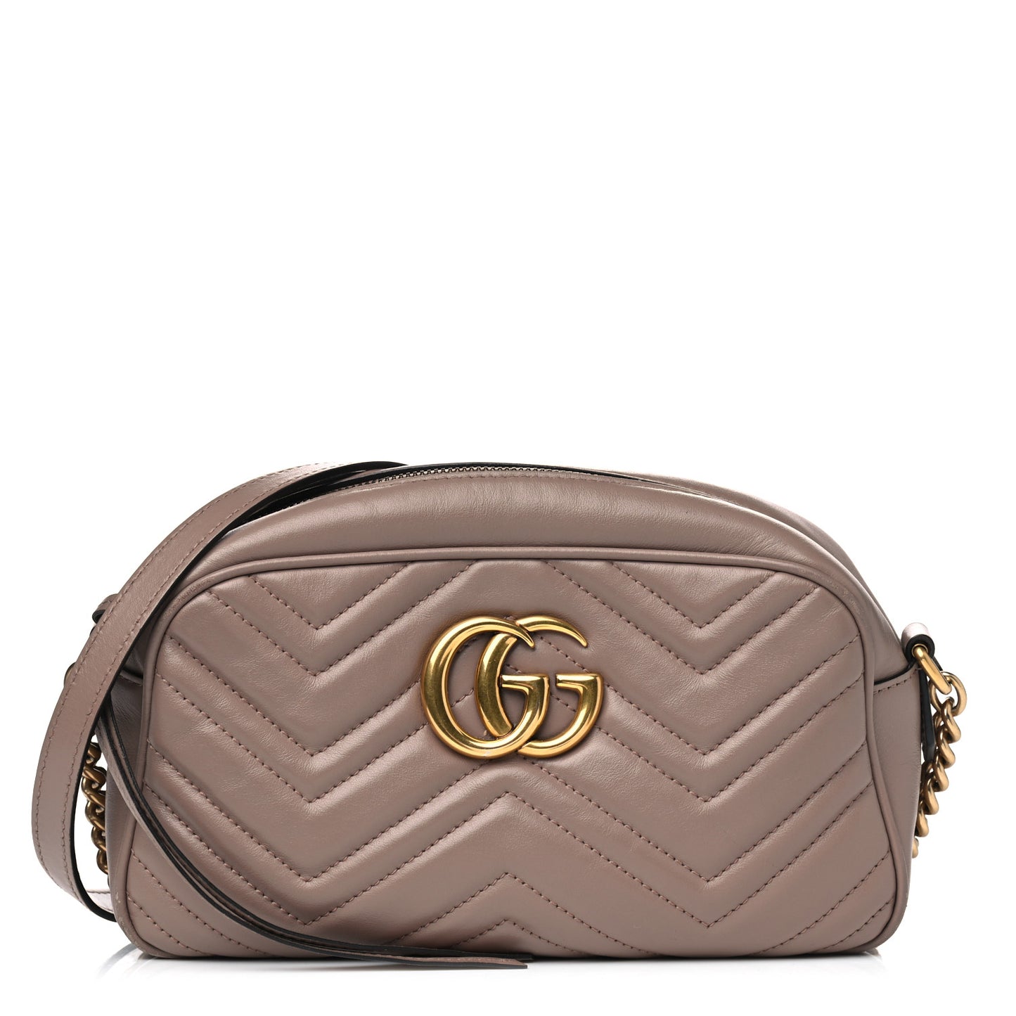 Calfskin Matelasse Small GG Marmont Chain Shoulder Bag Porcelain Rose