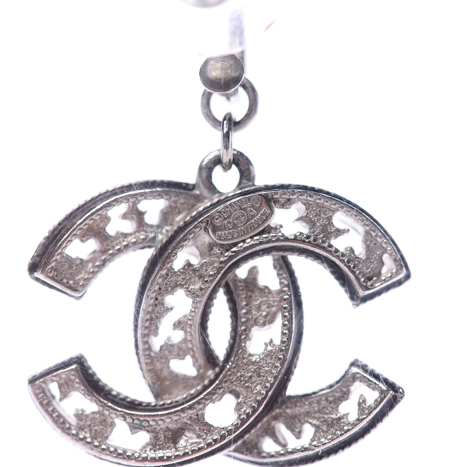 Chanel CC Chain Earrings Silver 3 of 4