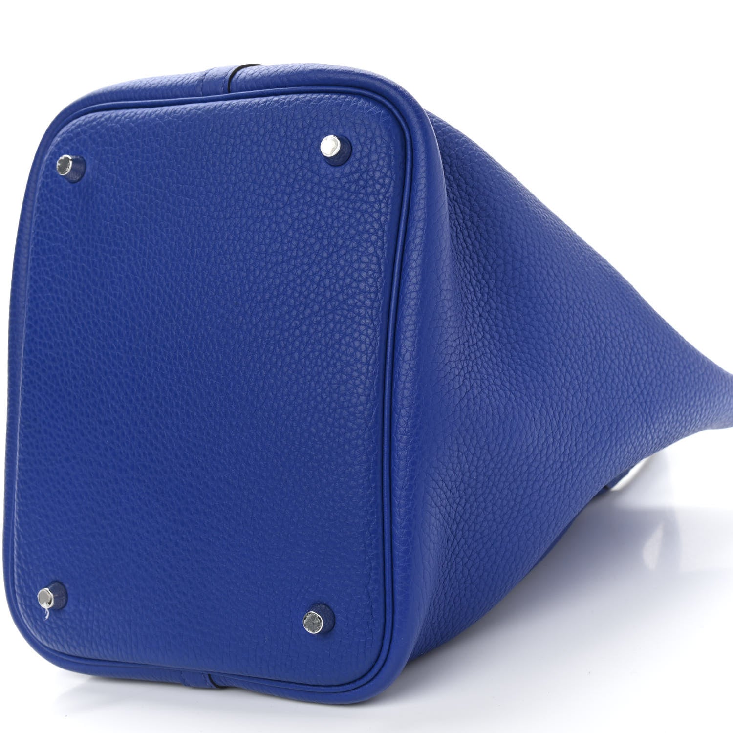 Hermes Taurillon Clemence Matte Alligator Picotin Lock Touch 22 MM Bleu Electrique 9 of 9