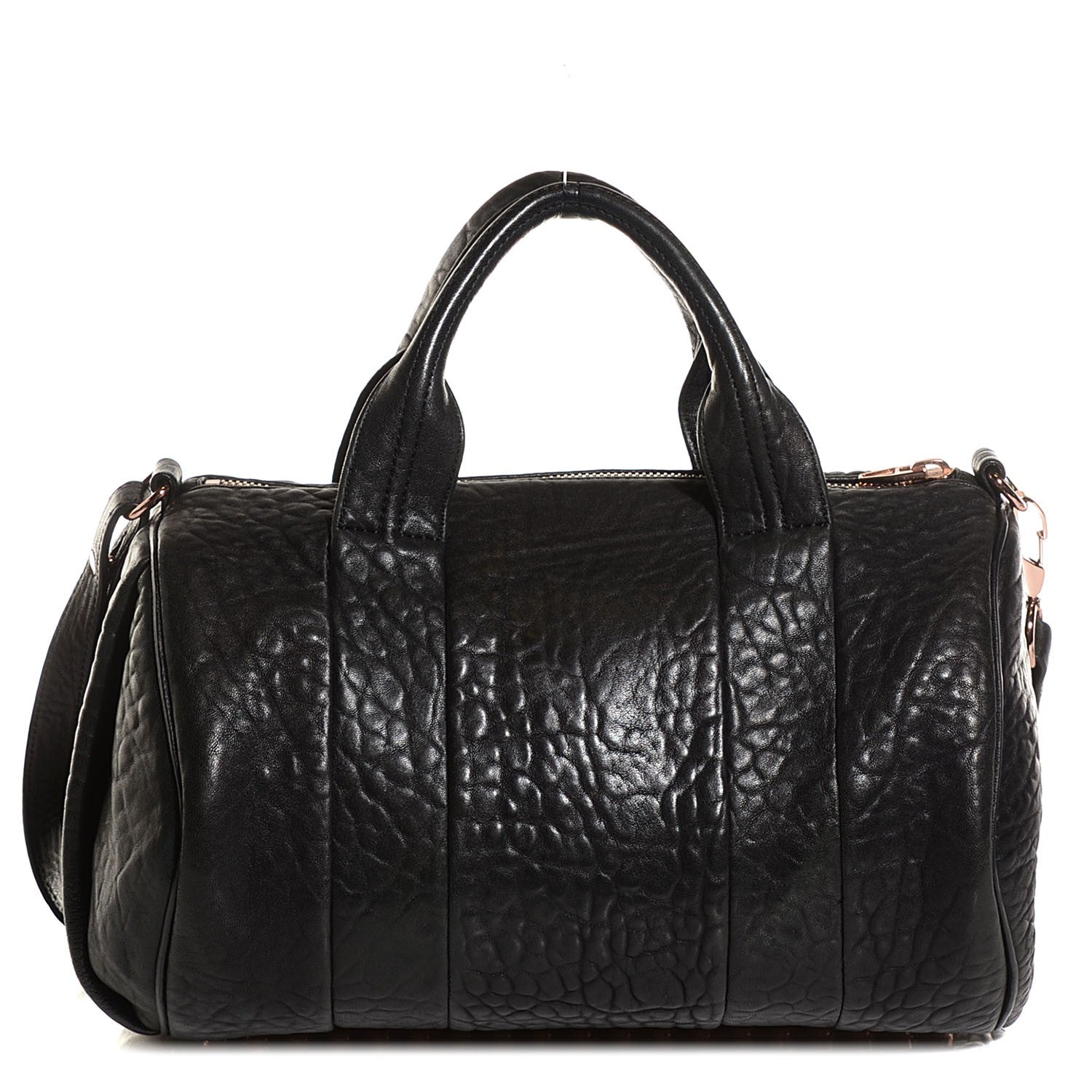 Alexander Wang Pebbled Lambskin Rocco Black Rose Gold Hardware 1 of 10